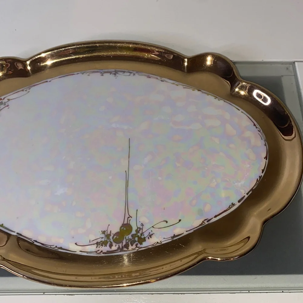 Vintage Bavaria Fine China, Iridescent Lusterware, Platter & Bowl Set 1920’s